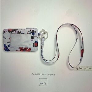 Vera Bradley Vineyard Floral Zip ID & Lanyard